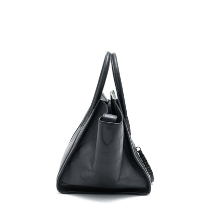 Celine Large Phantom Luggage Purse Crocodile-Embossed Calfskin Black
