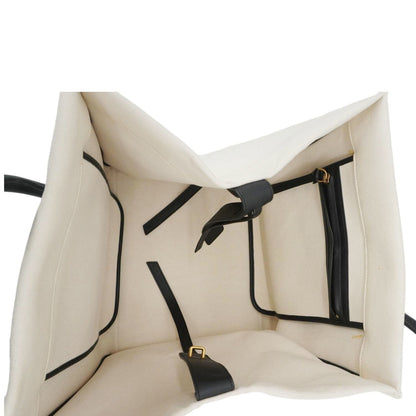 CELINE Luggage Phantom Medium Cotton Canvas Tote Bag White