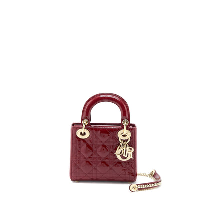 Dior Mini Lady Dior Patent Red