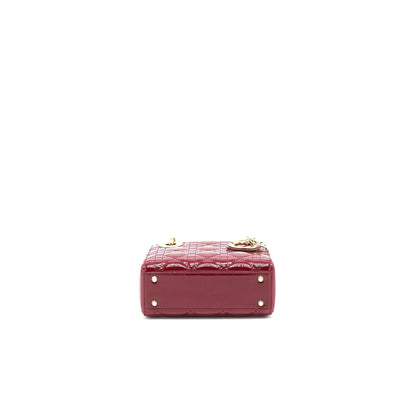Dior Mini Lady Dior Patent Red