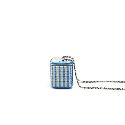Chanel Vanity with Chain Blue & Beige