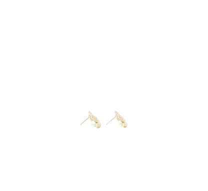 Chanel 22K Small CC Logo Earrings Light Gold Tone