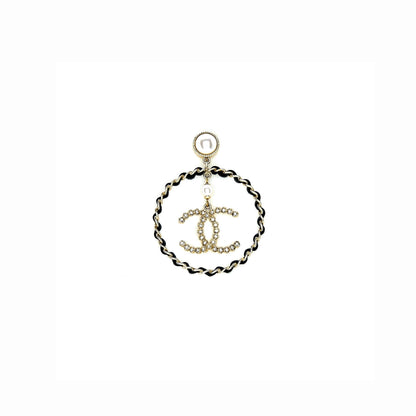 Chanel Giant Round CC Earring Black/Gold Tone