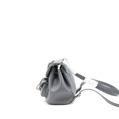 Chanel 22A Mimi Duma Backpack Lambskin Dark Grey LGHW (Microchip)