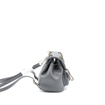 Chanel 22A Mimi Duma Backpack Lambskin Dark Grey LGHW (Microchip)