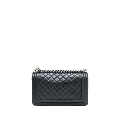 Chanel Medium Boy Bag Lambskin Black Ruthenium SHW