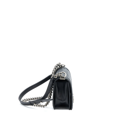 Chanel Medium Boy Bag Lambskin Black Ruthenium SHW