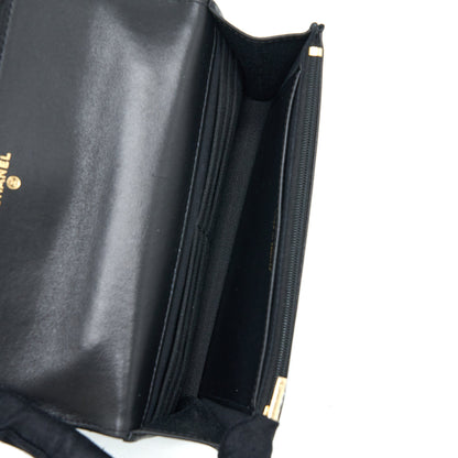 Chanel Top Handle Wallet On Chain Lambskin Black Brushed GHW (Microchip)