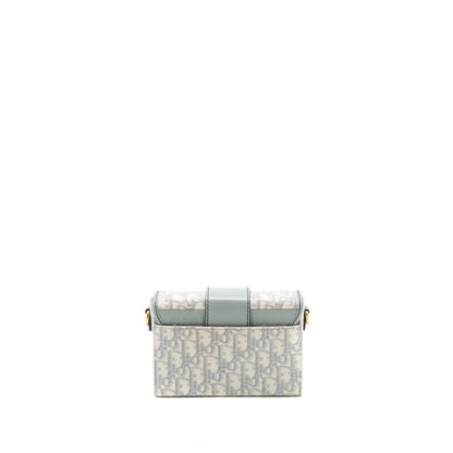 Dior 30 Montaigne Mini Box Purse Grey Oblique Jacquard