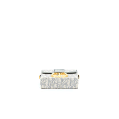 Dior 30 Montaigne Mini Box Purse Grey Oblique Jacquard