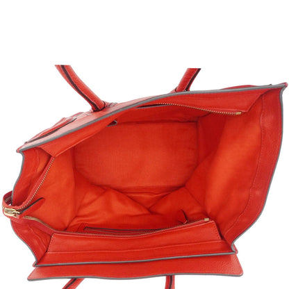 CELINE Nano Luggage Leather Satchel Bag Red
