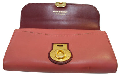 BURBERRY Trench Leather Continental Wallet Blossom Pink