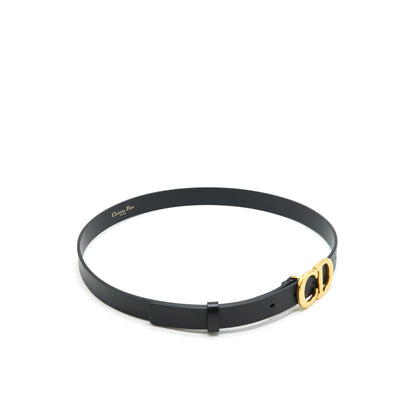 Dior size75 20mm Saddle Belt Calfskin Black