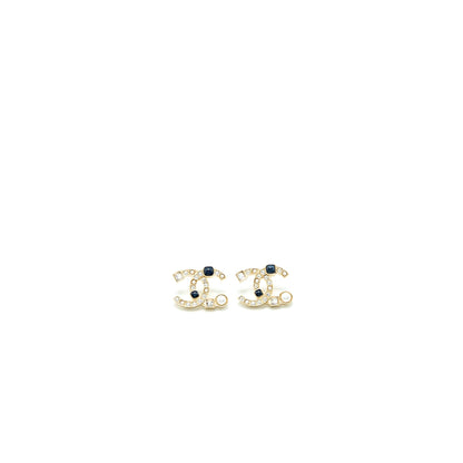 Chanel CC Logo Crystal Earrings LGHW
