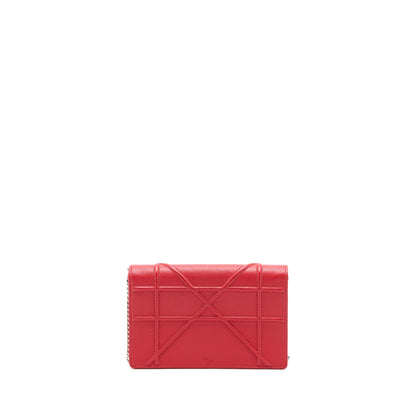 Dior Diorama Wallet On Chain Calfskin Red
