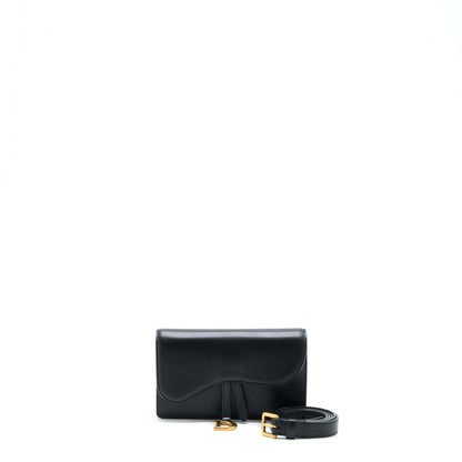 Dior Mini Saddle Belt Purse Calfskin Black