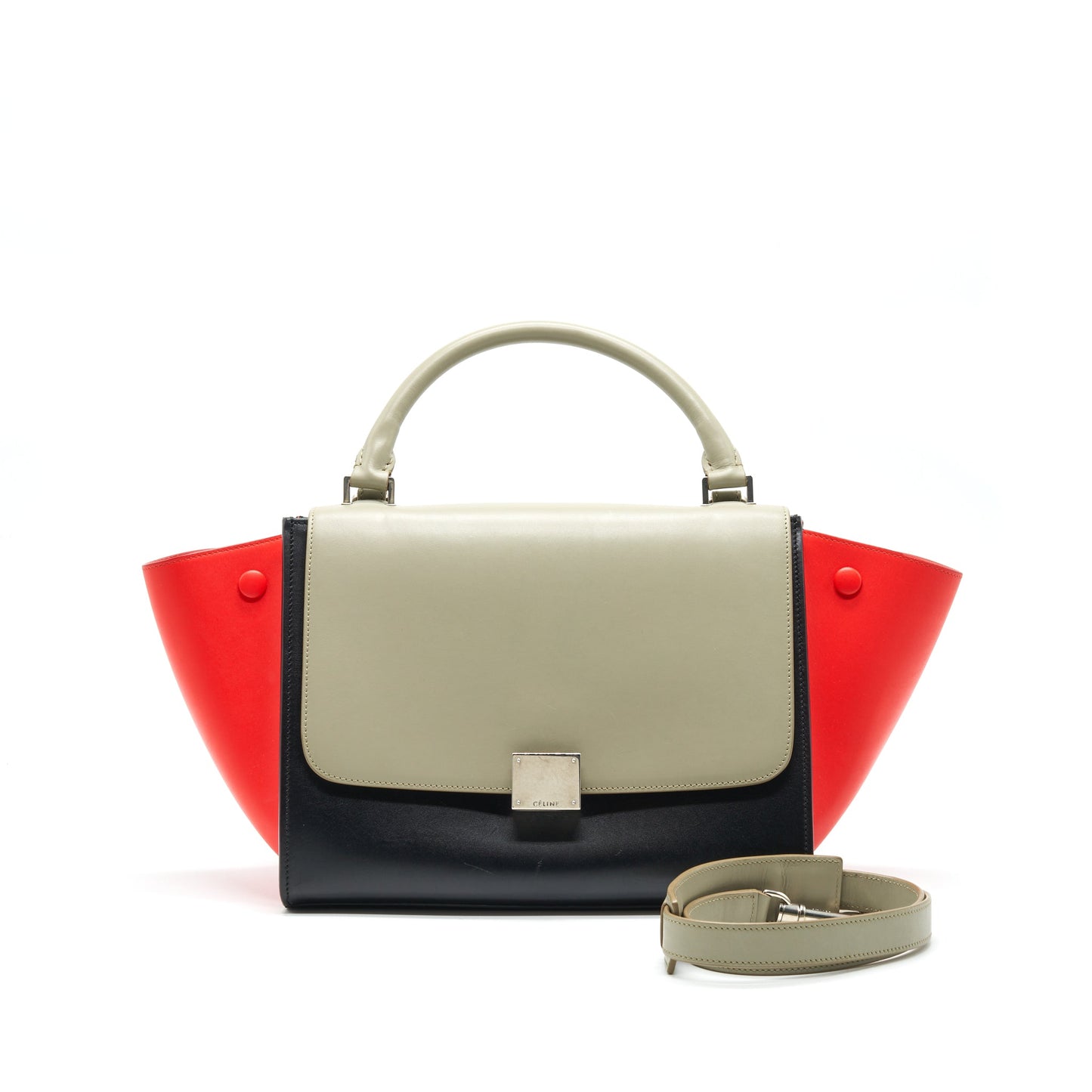Celine Small Trapeze Purse Multi Color Grey/ Black/ Orange