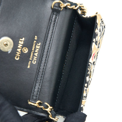 Chanel Mini Clutch With Chains Fabric Multicolour LGHW (Microchip)