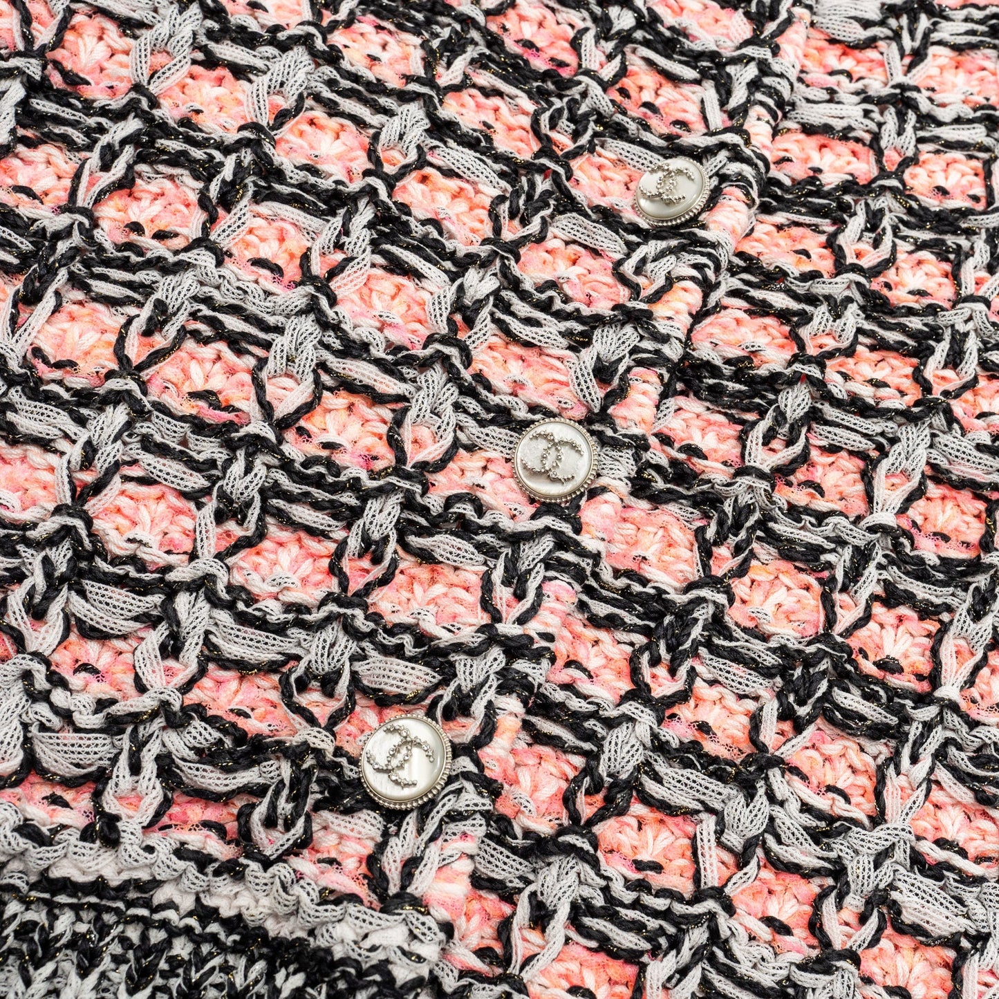 Chanel 20S Size 34 Stripe Pullover / Backbuttons Cotton / Silk Pink / White / Black