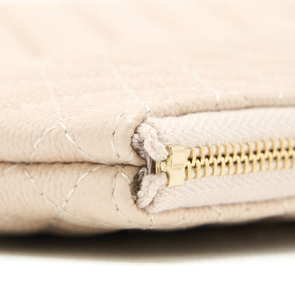 Chanel Clutch Chevron Caviar Beige GHW