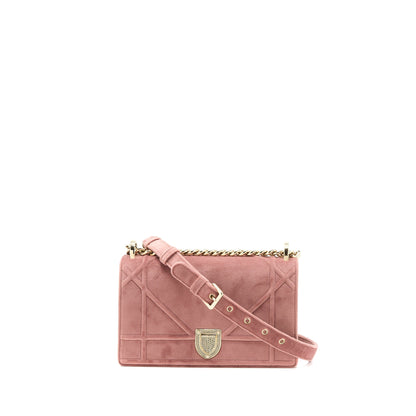 Dior Small Diorama Velvet Dark Pink