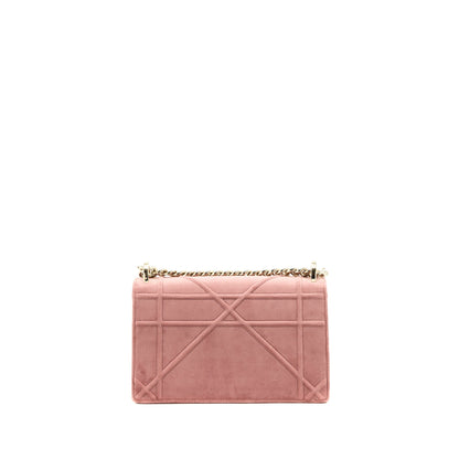Dior Small Diorama Velvet Dark Pink
