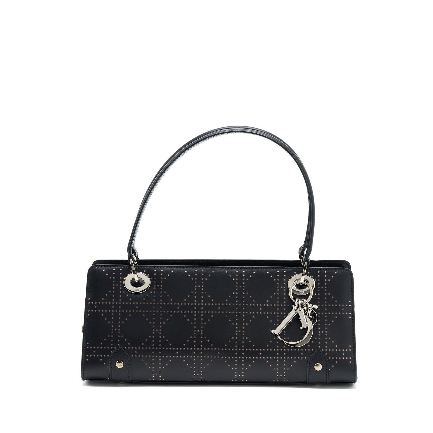 Dior Vintage Lady Dior Long Cuir Purse Calfskin Black
