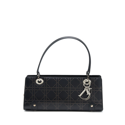 Dior Vintage Lady Dior Long Cuir Purse Calfskin Black
