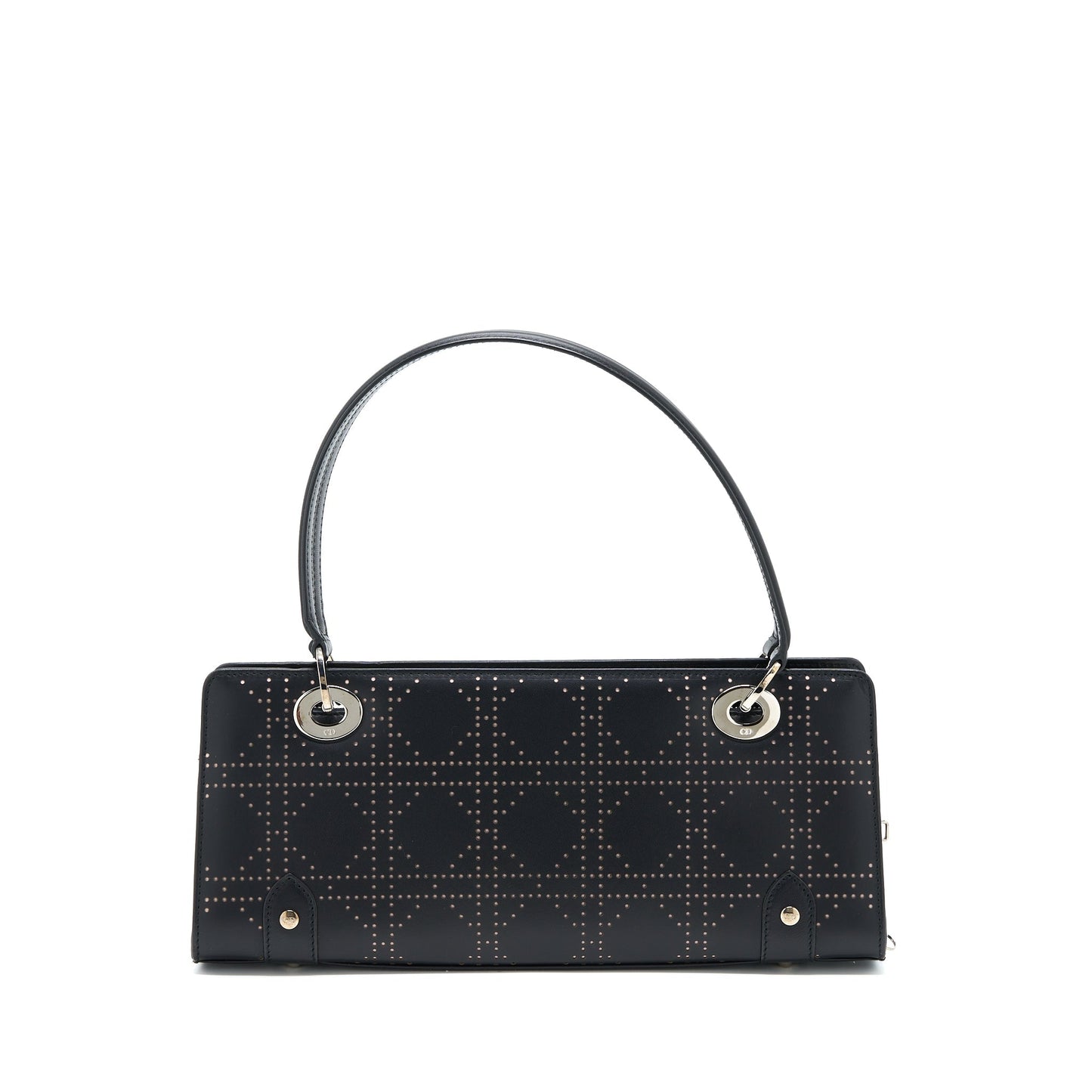 Dior Vintage Lady Dior Long Cuir Purse Calfskin Black