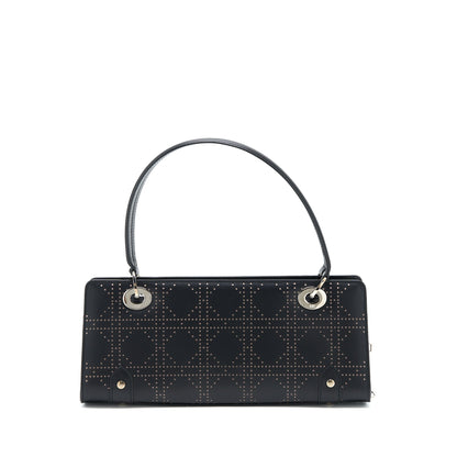 Dior Vintage Lady Dior Long Cuir Purse Calfskin Black