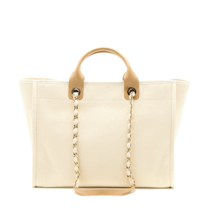 Chanel Deauville Pearl Tote Canvas GHW