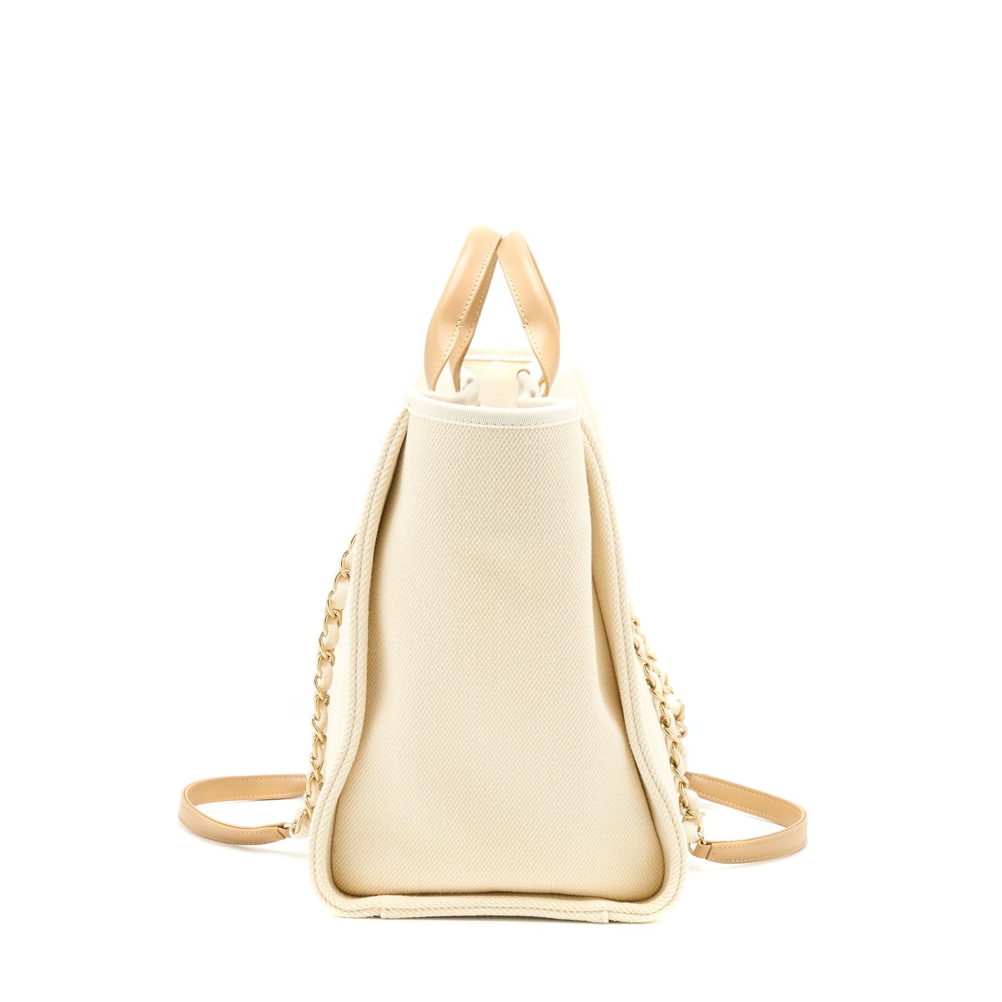 Chanel Deauville Pearl Tote Canvas GHW