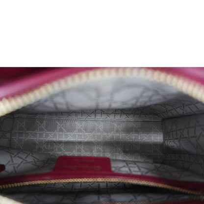 CHRISTIAN DIOR Lady Dior Medium Cannage Leather Crossbody Bag Red