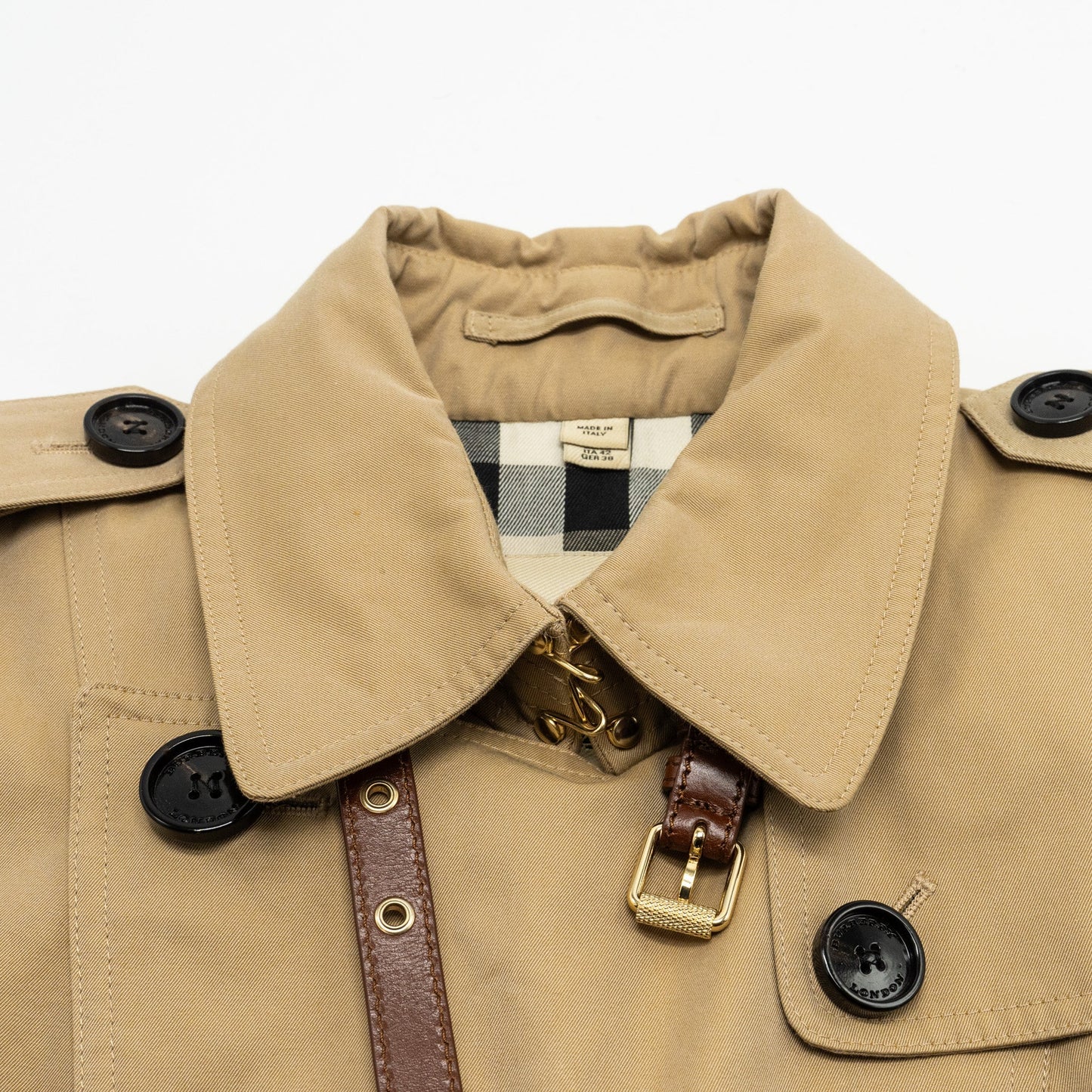 Burberry Size 10 Mid-Length Trench Coat Beige