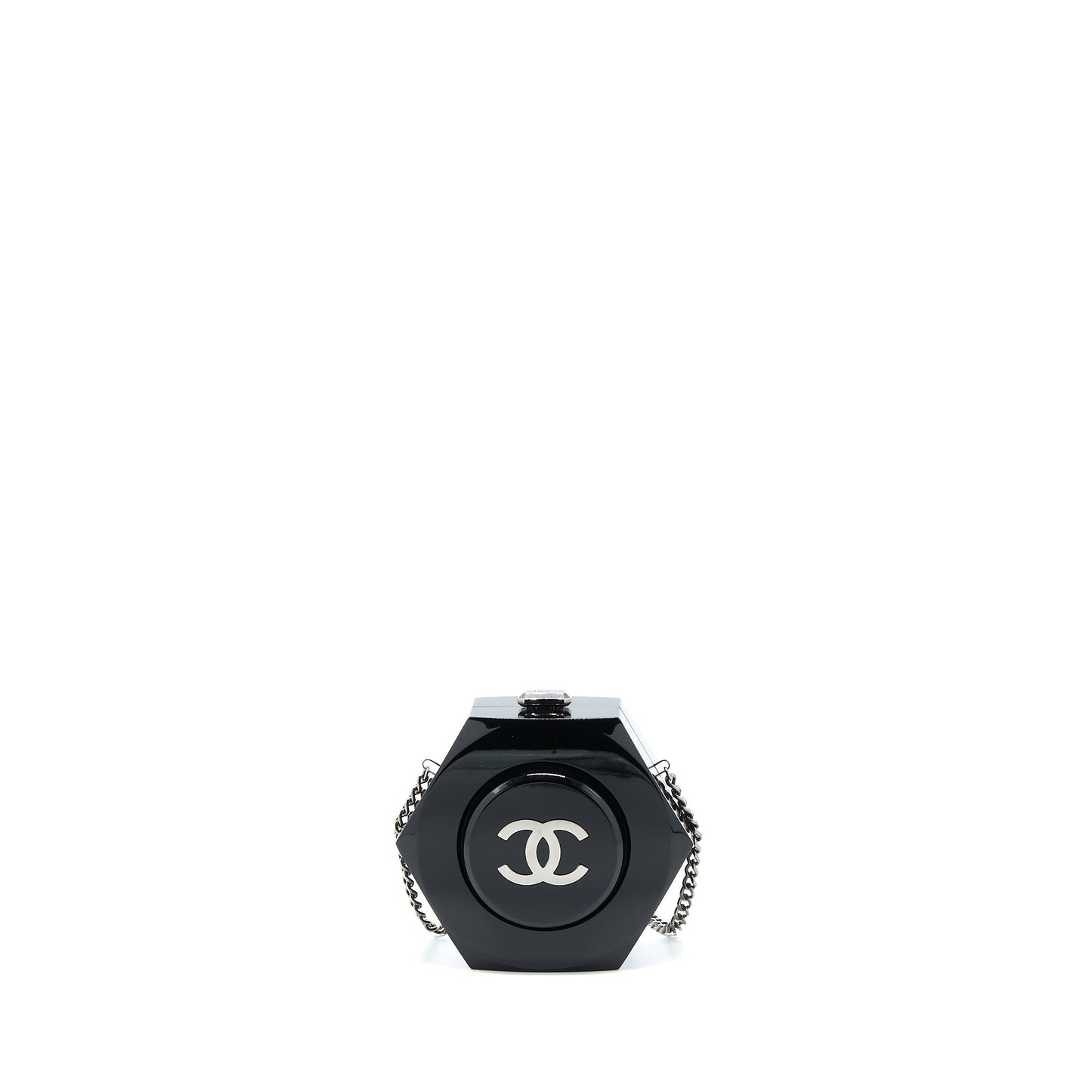 Chanel 18a CC Logo Evening Clutch Black SHW