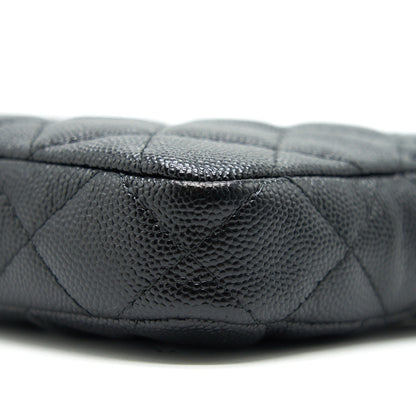 Chanel Double Zip Wallet on Chain Caviar Black LGHW