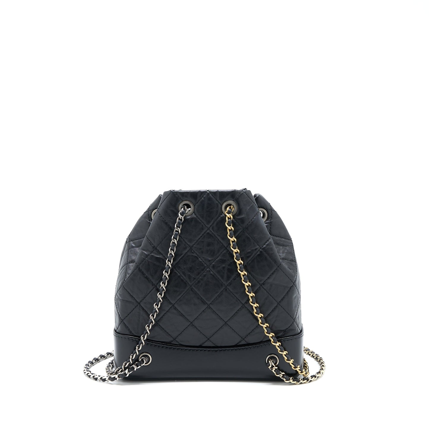 Chanel Small Gabrielle Backpack Aged Calfskin Black Multicolor Hardware (Microchip)
