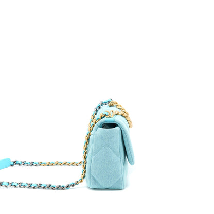 Chanel Small 19 Bag Denim Light Blue Multicolour Hardware
