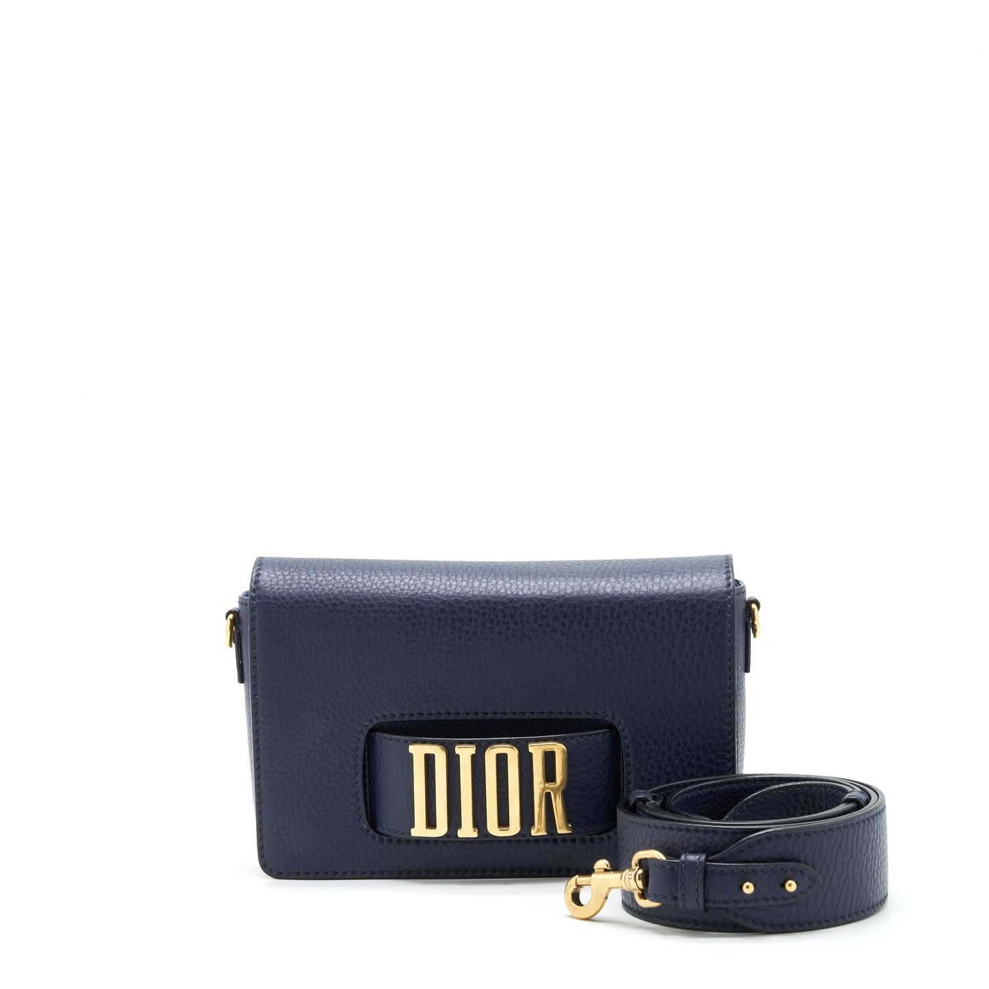 Dior J'adior Medium Flap Purse Calfskin Navy