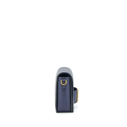 Dior J'adior Medium Flap Purse Calfskin Navy