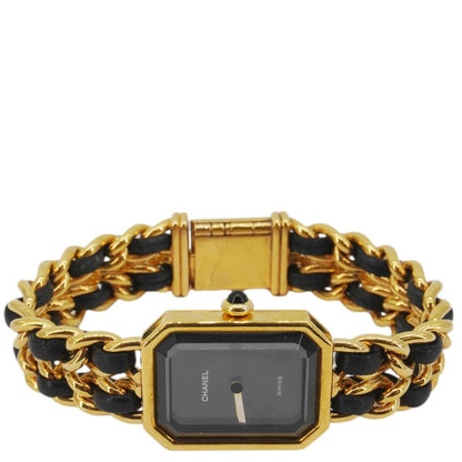 CHANEL 20mm Chain Premiere Stainless Steel Lambskin Quartz Watch Gold