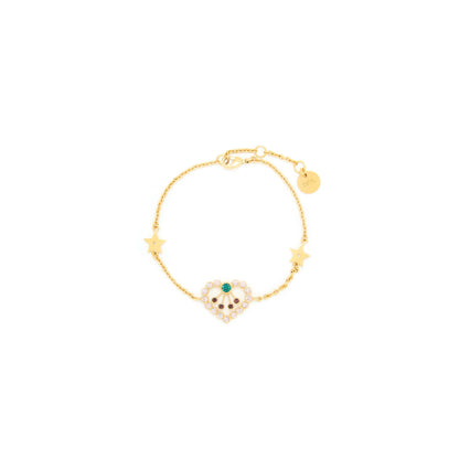 Dior Heart Necklace & Bracelet Multicolour Crystal Gold Tone (Sell in a Set )
