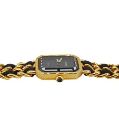 CHANEL 20mm Chain Premiere Stainless Steel Lambskin Quartz Watch Gold