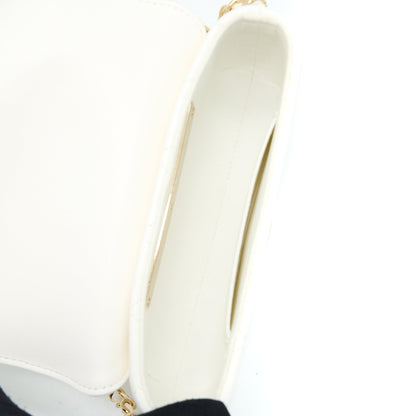 Chanel Rectangular Mini Flap Phone Case Bag Quilted Lambskin White LGHW (Microchip)