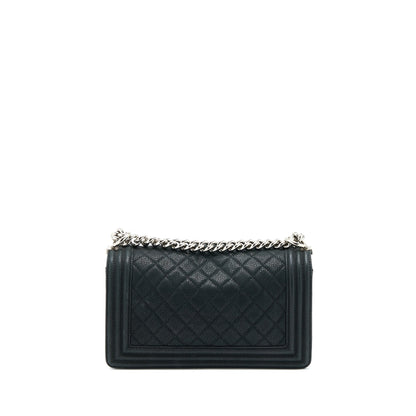 Chanel Medium Boy Bag Grained Calfskin Black SHW