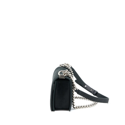Chanel Medium Boy Bag Grained Calfskin Black SHW