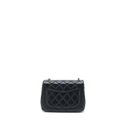 Chanel Pearl Crush Mini Square Flap Bag Lambskin Black GHW (Microchip)