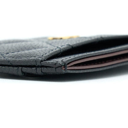 Chanel Class Quilted Card Holder Caviar Black GHW