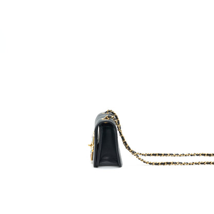 Chanel Small Flap Bag with Calfskin, Pearl , Resin Black GHW