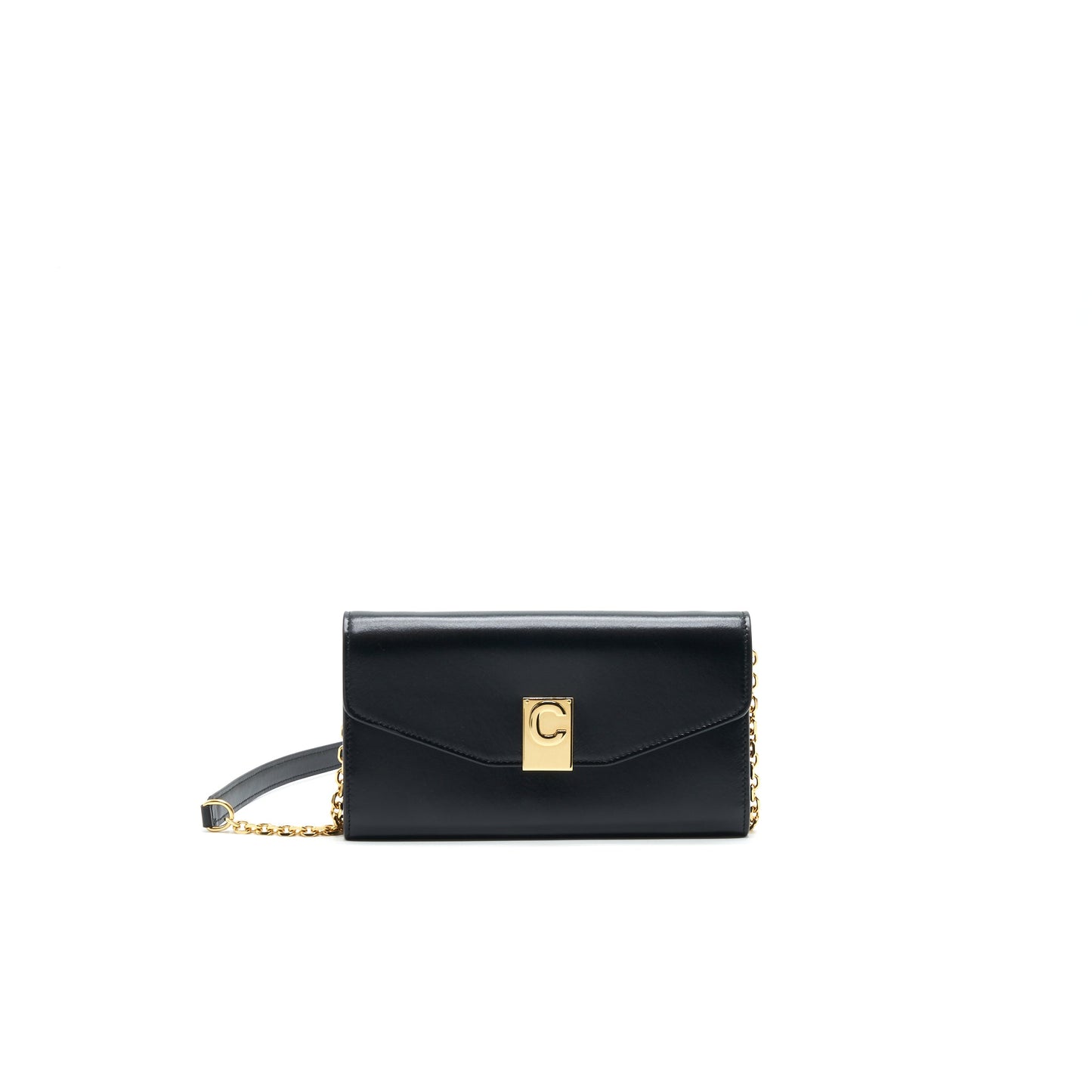 Celine Calfskin C Wallet on Chain Purse Black